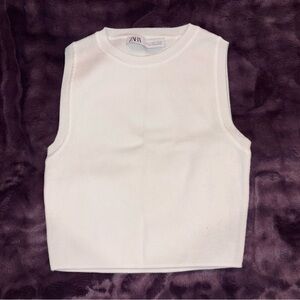 ZARA - White Cropped Top